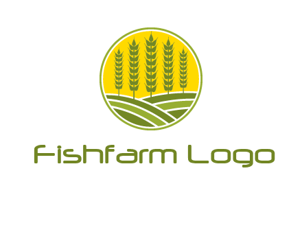 upright wheat stalks farm logo