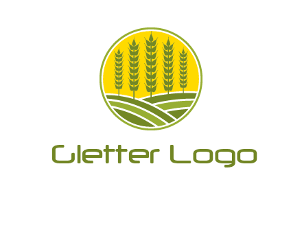 upright wheat stalks farm logo