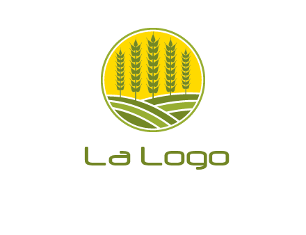 upright wheat stalks farm logo