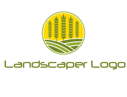 upright wheat stalks farm logo