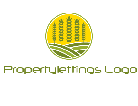 upright wheat stalks farm logo