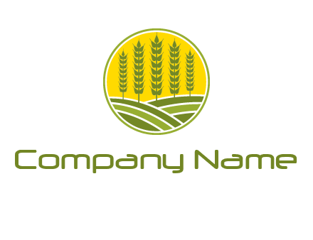 upright wheat stalks farm logo