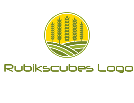 upright wheat stalks farm logo