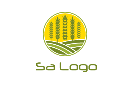 upright wheat stalks farm logo