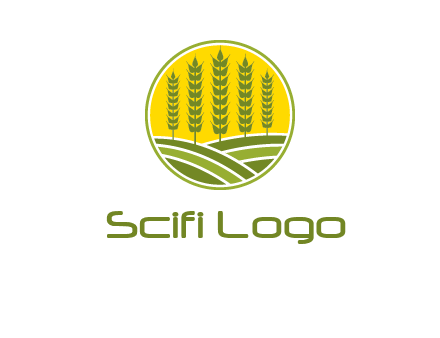 upright wheat stalks farm logo