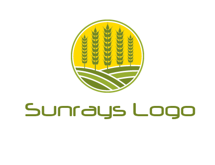 upright wheat stalks farm logo