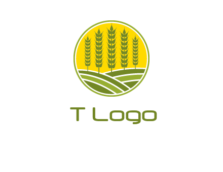 upright wheat stalks farm logo