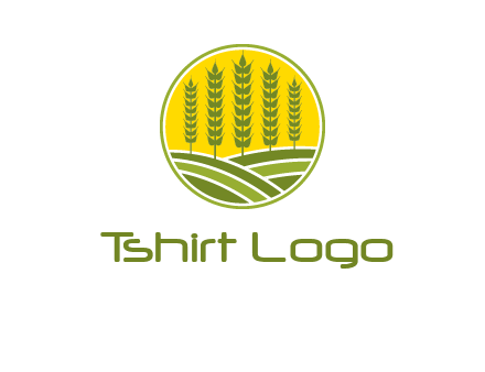 upright wheat stalks farm logo