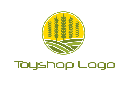 upright wheat stalks farm logo