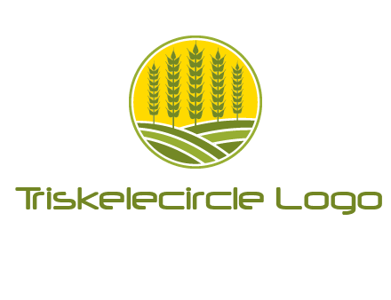 upright wheat stalks farm logo