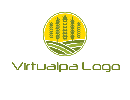 upright wheat stalks farm logo