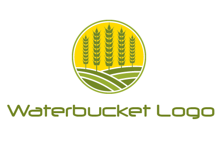 upright wheat stalks farm logo