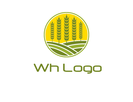 upright wheat stalks farm logo