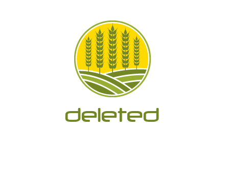 upright wheat stalks farm logo