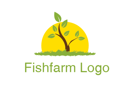 sun and plant farm logo