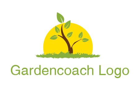 sun and plant farm logo