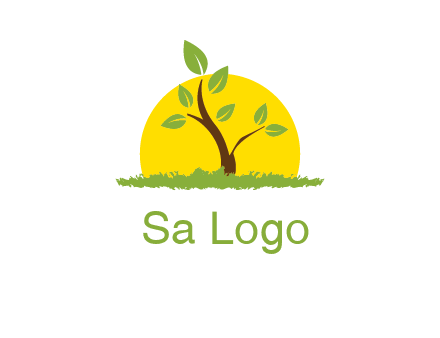 sun and plant farm logo