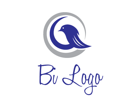 bird in circle with feather animal logo