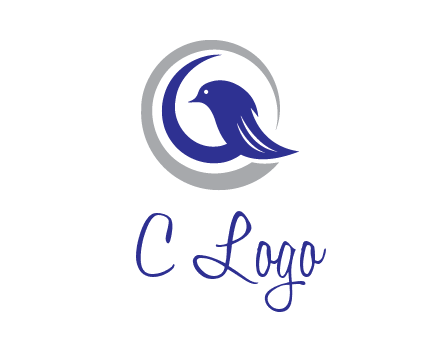 bird in circle with feather animal logo