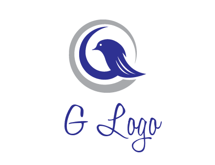 bird in circle with feather animal logo