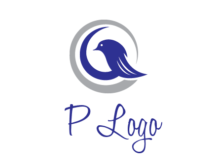 bird in circle with feather animal logo