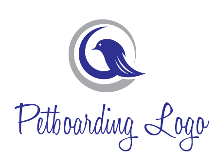 bird in circle with feather animal logo