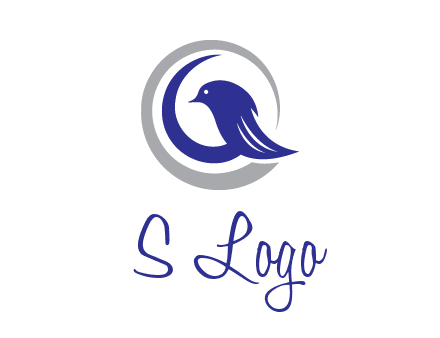 bird in circle with feather animal logo