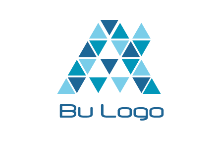 mosaic tiles in triangle structure construction logo