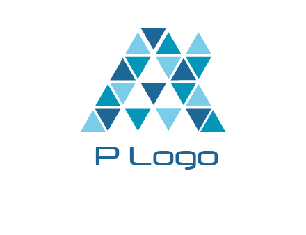 mosaic tiles in triangle structure construction logo