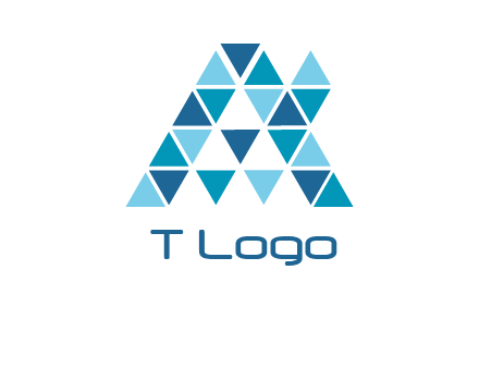 mosaic tiles in triangle structure construction logo