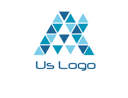 mosaic tiles in triangle structure construction logo