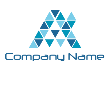 mosaic tiles in triangle structure construction logo