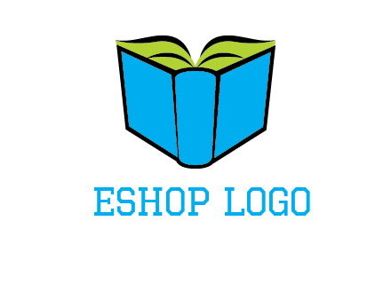 tilted open hardcover book logo