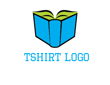 tilted open hardcover book logo