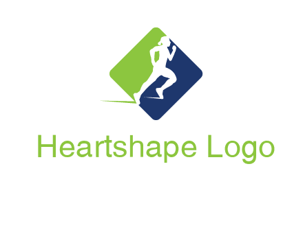 woman running in square fitness logo