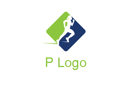 woman running in square fitness logo