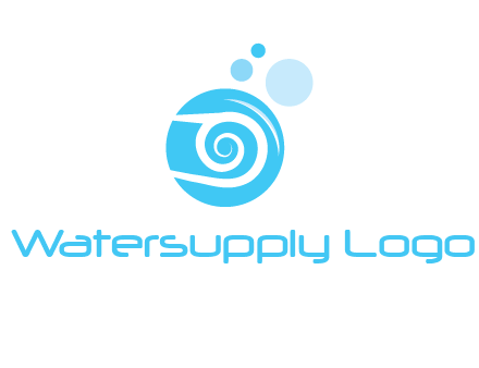 spiral in circle with bubbles cleaning logo