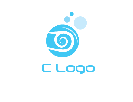 spiral in circle with bubbles cleaning logo