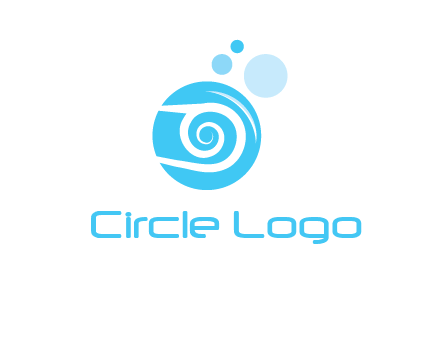 spiral in circle with bubbles cleaning logo