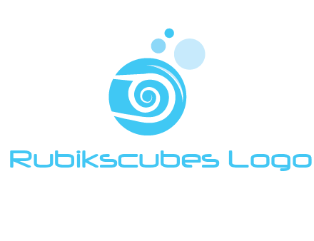 spiral in circle with bubbles cleaning logo