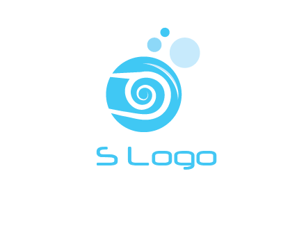 spiral in circle with bubbles cleaning logo