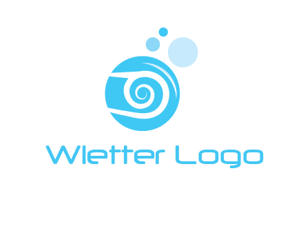 spiral in circle with bubbles cleaning logo