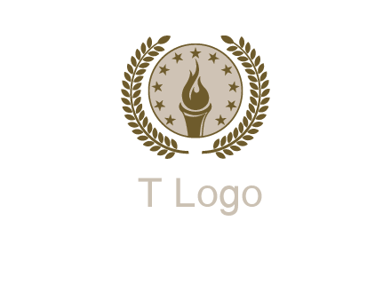 torch badge with leaves around finance logo