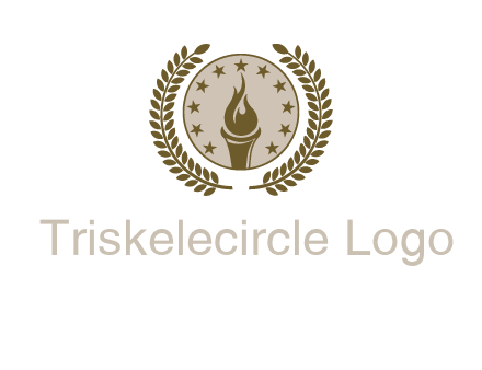 torch badge with leaves around finance logo