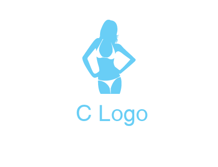 woman wearing bikini massage logo