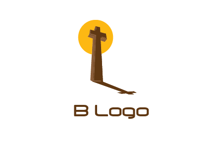 religious logo with the sun behind the cross forming a shadow