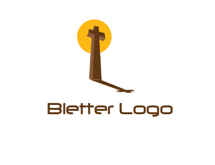 religious logo with the sun behind the cross forming a shadow