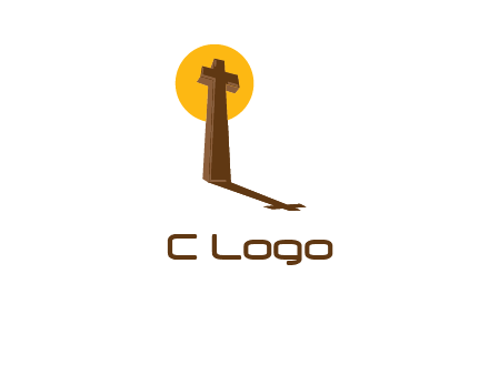 religious logo with the sun behind the cross forming a shadow