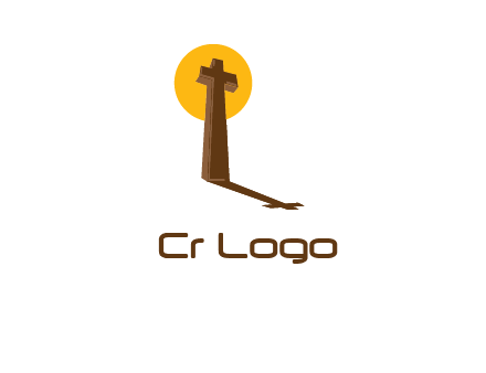 religious logo with the sun behind the cross forming a shadow