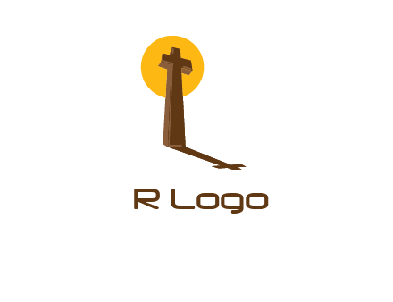 religious logo with the sun behind the cross forming a shadow